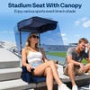 image:imageVIVOHOME Stadium Seat with Sunshade Canopy and Back Support for Sport Event  Adjustable Canopy Memory Foam Cushion 2 Cup Holders Shoulder Strap 2 Pack Portable Bleacher Chair Foldable SeatNavy Blue