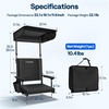 image:imageVIVOHOME Stadium Seat with Sunshade Canopy and Back Support for Sport Event  Adjustable Canopy Memory Foam Cushion 2 Cup Holders Shoulder Strap 2 Pack Portable Bleacher Chair Foldable SeatBlack