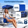 image:imageVIVOHOME Stadium Seat with Sunshade Canopy and Back Support for Sport Event  Adjustable Canopy Memory Foam Cushion 2 Cup Holders Shoulder Strap 2 Pack Portable Bleacher Chair Foldable SeatBlue