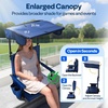 image:imageVIVOHOME Stadium Seat with Sunshade Canopy and Back Support for Sport Event  Adjustable Canopy Memory Foam Cushion 2 Cup Holders Shoulder Strap 2 Pack Portable Bleacher Chair Foldable SeatNavy Blue