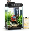 image:imageVIVOHOME 2 Gallon Smart Fish Tank with APP Control Aquarium Starter Kit with Auto Feeder Filter Temperature Display RGB LED Light Desktop Mini Fish Tank for Betta Shrimp