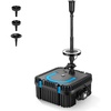 image:imageVIVOHOME 690GPH RGB Pond Filter Fountain with 6W LED Lights 40W Submersible Water Pump with MultiStage Filtration for Koi Ponds Waterfalls Outdoor Water Features900GPH