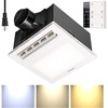 image:imageVIVOHOME Bathroom Exhaust Fan with Humidity Sensor amp LED Light Ceiling Mount VentilationampBlower Fan 160 CFM DC Motor 3 Color Temperatures Remote Control Oscillating Louver70105 FT No Heating