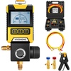 image:imageVIVOHOME Digital HVAC Manifold Gauge Set Refrigeration AC Gauge with Wired Temperature Clamp Probe and 2 Hoses for R134a R410a R32 R1234yf R454B Recharge Pressure Temp Test Leak Detectionwith Temperature Clamp  Hoses