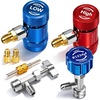 image:imageVIVOHOME R1234yf Adapter Tool Kit R1234yf Quick Couplers Set and Self Sealing and Puncture Can Taps Tank Adapter and Valve Core Remover for 14 and 12 HVAC Charging Hoses