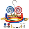 image:imageVIVOHOME R134a 5 ft HVAC Manifold Gauge Set with R134a Quick Couplers and Can Taps Automotive AC Gauges with 3 Hoses for R22 R12 R502 Car Freon Charging and Evacuation