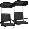 image:imageVIVOHOME Stadium Seat with Sunshade Canopy and Back Support for Sport Event  Adjustable Canopy Memory Foam Cushion 2 Cup Holders Shoulder Strap 2 Pack Portable Bleacher Chair Foldable SeatBlack