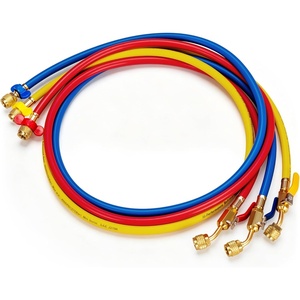 image:imageVIVOHOME 5 ft R410A HVAC Refrigerant Charging amp Recovery Hoses with Compact Ball Valve 14 Low Loss Refrigeration Hoses Suitable for R134a R22 R12 R502 and R404A 800 PSI Working 4000 PSI Burstwith Ball Valve