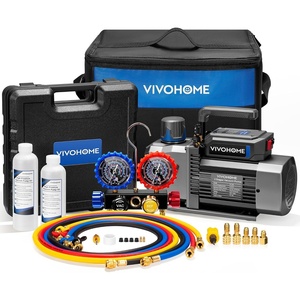 image:imageVIVOHOME A2L AC Vacuum Pump and 4 Way Manifold Gauge Set 15 HP 144CFM 2 Stage HVAC Vacuum Pump Kit with 5ft Hoses Sparkless Motor for R454B R32 R22 R410a Home Air Conditioner72 CFM