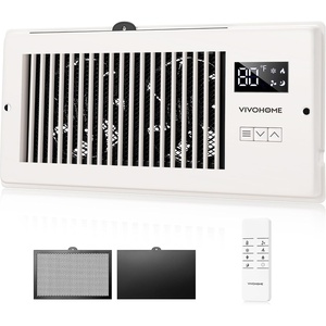 image:imageVIVOHOME Quiet Register Booster Fan with Opening 6 x 12  Smart Thermostat 10Speed Control Removable Dustproof Mesh amp Register Blocker White4 x 10 Opening