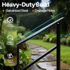 image:imageVIVOHOME 2Pack Galvanized Steel Hand Rails for Outdoor Steps  406 Curved Ends and Safety Balusters Exterior Railing Kit for Porch Deck or Indoor Stairs 4Step WhiteStraightOval