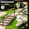 image:imageVIVOHOME 2Pack Galvanized Steel Hand Rails for Outdoor Steps  406 Curved Ends and Safety Balusters Exterior Railing Kit for Porch Deck or Indoor Stairs 4Step WhiteStraightOval