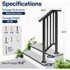 image:imageVIVOHOME 2Pack Galvanized Steel Hand Rails for Outdoor Steps  406 Curved Ends and Safety Balusters Exterior Railing Kit for Porch Deck or Indoor Stairs 4Step WhiteStraightOval with Balusters