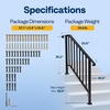 image:imageVIVOHOME 2Pack Galvanized Steel Hand Rails for Outdoor Steps  406 Curved Ends and Safety Balusters Exterior Railing Kit for Porch Deck or Indoor Stairs 4Step WhiteCurved End with Balusters