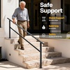 image:imageVIVOHOME 2Pack Galvanized Steel Hand Rails for Outdoor Steps  406 Curved Ends and Safety Balusters Exterior Railing Kit for Porch Deck or Indoor Stairs 4Step WhiteStraightOval