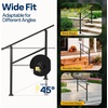 image:imageVIVOHOME 2Pack Galvanized Steel Hand Rails for Outdoor Steps  406 Curved Ends and Safety Balusters Exterior Railing Kit for Porch Deck or Indoor Stairs 4Step WhiteStraightOval