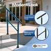 image:imageVIVOHOME 2Pack Galvanized Steel Hand Rails for Outdoor Steps  406 Curved Ends and Safety Balusters Exterior Railing Kit for Porch Deck or Indoor Stairs 4Step WhiteStraightRound