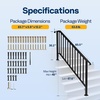 image:imageVIVOHOME 2Pack Galvanized Steel Hand Rails for Outdoor Steps  406 Curved Ends and Safety Balusters Exterior Railing Kit for Porch Deck or Indoor Stairs 4Step WhiteCurved End with Balusters