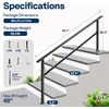 image:imageVIVOHOME 2Pack Galvanized Steel Hand Rails for Outdoor Steps  406 Curved Ends and Safety Balusters Exterior Railing Kit for Porch Deck or Indoor Stairs 4Step WhiteStraightOval