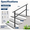 image:imageVIVOHOME 2Pack Galvanized Steel Hand Rails for Outdoor Steps  406 Curved Ends and Safety Balusters Exterior Railing Kit for Porch Deck or Indoor Stairs 4Step WhiteStraightOval