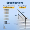 image:imageVIVOHOME 2Pack Galvanized Steel Hand Rails for Outdoor Steps  406 Curved Ends and Safety Balusters Exterior Railing Kit for Porch Deck or Indoor Stairs 4Step WhiteStraightRound