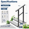 image:imageVIVOHOME 2Pack Galvanized Steel Hand Rails for Outdoor Steps  406 Curved Ends and Safety Balusters Exterior Railing Kit for Porch Deck or Indoor Stairs 4Step WhiteStraightOval