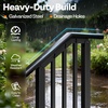 image:imageVIVOHOME 2Pack Galvanized Steel Hand Rails for Outdoor Steps  406 Curved Ends and Safety Balusters Exterior Railing Kit for Porch Deck or Indoor Stairs 4Step WhiteStraightOval with Balusters