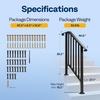 image:imageVIVOHOME 2Pack Galvanized Steel Hand Rails for Outdoor Steps  406 Curved Ends and Safety Balusters Exterior Railing Kit for Porch Deck or Indoor Stairs 4Step WhiteCurved End with Balusters