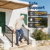 image:imageVIVOHOME 2Pack Galvanized Steel Hand Rails for Outdoor Steps  406 Curved Ends and Safety Balusters Exterior Railing Kit for Porch Deck or Indoor Stairs 4Step WhiteStraightOval with Balusters