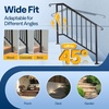 image:imageVIVOHOME 2Pack Galvanized Steel Hand Rails for Outdoor Steps  406 Curved Ends and Safety Balusters Exterior Railing Kit for Porch Deck or Indoor Stairs 4Step WhiteCurved End with Balusters