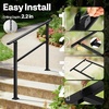 image:imageVIVOHOME 2Pack Galvanized Steel Hand Rails for Outdoor Steps  406 Curved Ends and Safety Balusters Exterior Railing Kit for Porch Deck or Indoor Stairs 4Step WhiteStraightOval