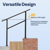 image:imageVIVOHOME 2Pack Galvanized Steel Hand Rails for Outdoor Steps  406 Curved Ends and Safety Balusters Exterior Railing Kit for Porch Deck or Indoor Stairs 4Step WhiteStraightOval