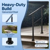 image:imageVIVOHOME 2Pack Galvanized Steel Hand Rails for Outdoor Steps  406 Curved Ends and Safety Balusters Exterior Railing Kit for Porch Deck or Indoor Stairs 4Step WhiteStraightRound