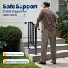 image:imageVIVOHOME 2Pack Galvanized Steel Hand Rails for Outdoor Steps  406 Curved Ends and Safety Balusters Exterior Railing Kit for Porch Deck or Indoor Stairs 4Step WhiteCurved End with Balusters