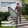 image:imageVIVOHOME 2Pack Galvanized Steel Hand Rails for Outdoor Steps  406 Curved Ends and Safety Balusters Exterior Railing Kit for Porch Deck or Indoor Stairs 4Step WhiteCurved End with Balusters