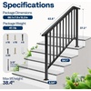 image:imageVIVOHOME 2Pack Galvanized Steel Hand Rails for Outdoor Steps  406 Curved Ends and Safety Balusters Exterior Railing Kit for Porch Deck or Indoor Stairs 4Step WhiteStraightOval with Balusters