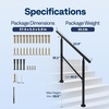 image:imageVIVOHOME 2Pack Galvanized Steel Hand Rails for Outdoor Steps  406 Curved Ends and Safety Balusters Exterior Railing Kit for Porch Deck or Indoor Stairs 4Step WhiteStraightRound