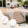 image:imageVIVOHOME 2Pack Galvanized Steel Hand Rails for Outdoor Steps  406 Curved Ends and Safety Balusters Exterior Railing Kit for Porch Deck or Indoor Stairs 4Step WhiteWhite Curved End with Balusters