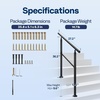 image:imageVIVOHOME 2Pack Galvanized Steel Hand Rails for Outdoor Steps  406 Curved Ends and Safety Balusters Exterior Railing Kit for Porch Deck or Indoor Stairs 4Step WhiteStraightRound