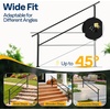 image:imageVIVOHOME 2Pack Galvanized Steel Hand Rails for Outdoor Steps  406 Curved Ends and Safety Balusters Exterior Railing Kit for Porch Deck or Indoor Stairs 4Step WhiteStraightOval