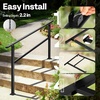 image:imageVIVOHOME 2Pack Galvanized Steel Hand Rails for Outdoor Steps  406 Curved Ends and Safety Balusters Exterior Railing Kit for Porch Deck or Indoor Stairs 4Step WhiteStraightOval
