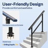 image:imageVIVOHOME 2Pack Galvanized Steel Hand Rails for Outdoor Steps  406 Curved Ends and Safety Balusters Exterior Railing Kit for Porch Deck or Indoor Stairs 4Step WhiteStraightOval