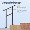 image:imageVIVOHOME 2Pack Galvanized Steel Hand Rails for Outdoor Steps  406 Curved Ends and Safety Balusters Exterior Railing Kit for Porch Deck or Indoor Stairs 4Step WhiteStraightOval
