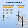 image:imageVIVOHOME 2Pack Galvanized Steel Hand Rails for Outdoor Steps  406 Curved Ends and Safety Balusters Exterior Railing Kit for Porch Deck or Indoor Stairs 4Step WhiteStraightRound