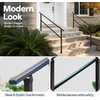 image:imageVIVOHOME 2Pack Galvanized Steel Hand Rails for Outdoor Steps  406 Curved Ends and Safety Balusters Exterior Railing Kit for Porch Deck or Indoor Stairs 4Step WhiteStraightOval
