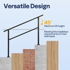 image:imageVIVOHOME 2Pack Galvanized Steel Hand Rails for Outdoor Steps  406 Curved Ends and Safety Balusters Exterior Railing Kit for Porch Deck or Indoor Stairs 4Step WhiteStraightOval