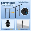 image:imageVIVOHOME 2Pack Galvanized Steel Hand Rails for Outdoor Steps  406 Curved Ends and Safety Balusters Exterior Railing Kit for Porch Deck or Indoor Stairs 4Step WhiteStraightRound