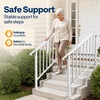 image:imageVIVOHOME 2Pack Galvanized Steel Hand Rails for Outdoor Steps  406 Curved Ends and Safety Balusters Exterior Railing Kit for Porch Deck or Indoor Stairs 4Step WhiteWhite Curved End with Balusters