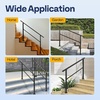 image:imageVIVOHOME 2Pack Galvanized Steel Hand Rails for Outdoor Steps  406 Curved Ends and Safety Balusters Exterior Railing Kit for Porch Deck or Indoor Stairs 4Step WhiteStraightOval
