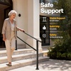 image:imageVIVOHOME 2Pack Galvanized Steel Hand Rails for Outdoor Steps  406 Curved Ends and Safety Balusters Exterior Railing Kit for Porch Deck or Indoor Stairs 4Step WhiteStraightOval